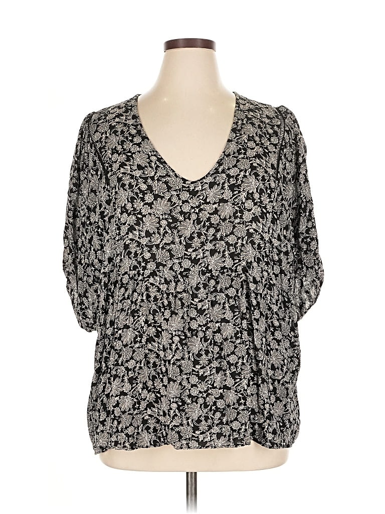 Pre-owned Maeve By Anthropologie 3/4 Sleeve Blouse In Gray