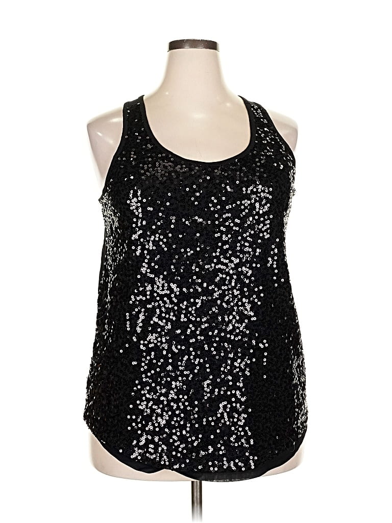 Pre-owned Lane Bryant Tank Top Black Halter Neckline Tops