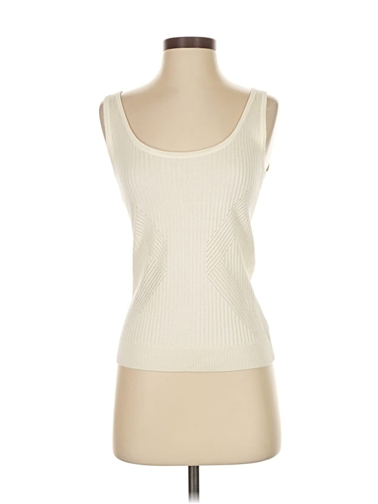 Pre-owned St John Sweater Vest In White