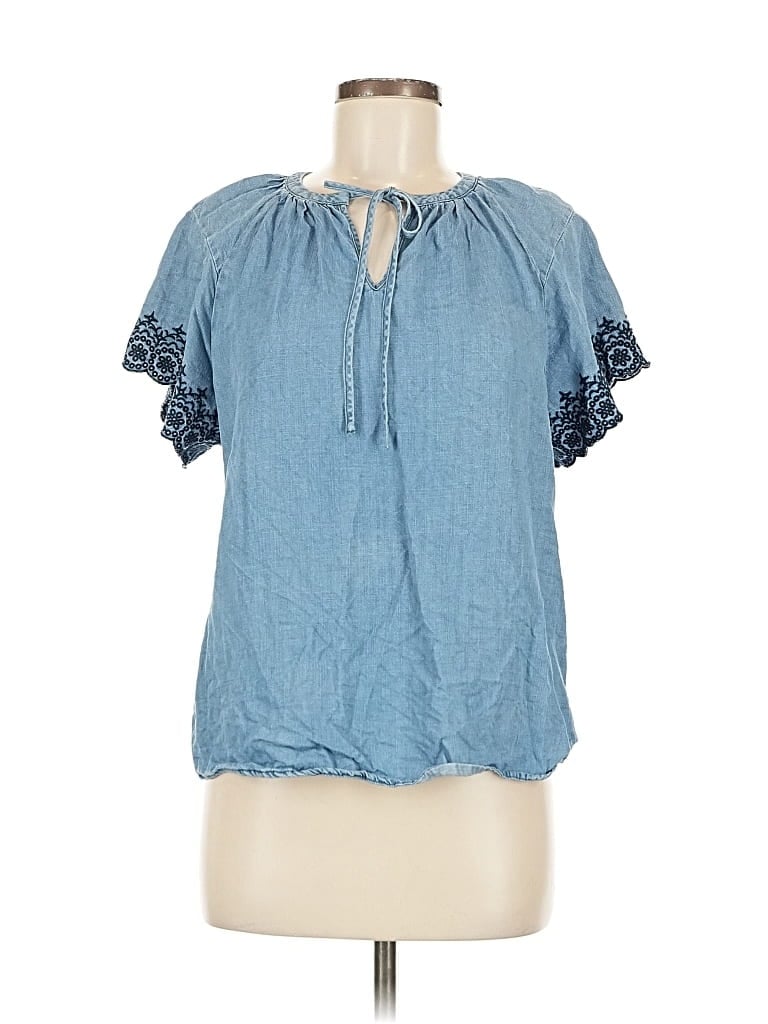 Pre-owned Nanette Lepore Short Sleeve Blouse In Blue