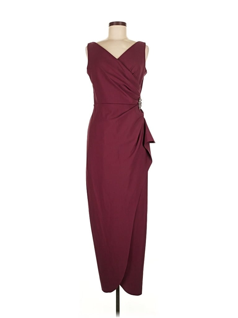 Pre-owned Alex Evenings Cocktail Dress In Burgundy