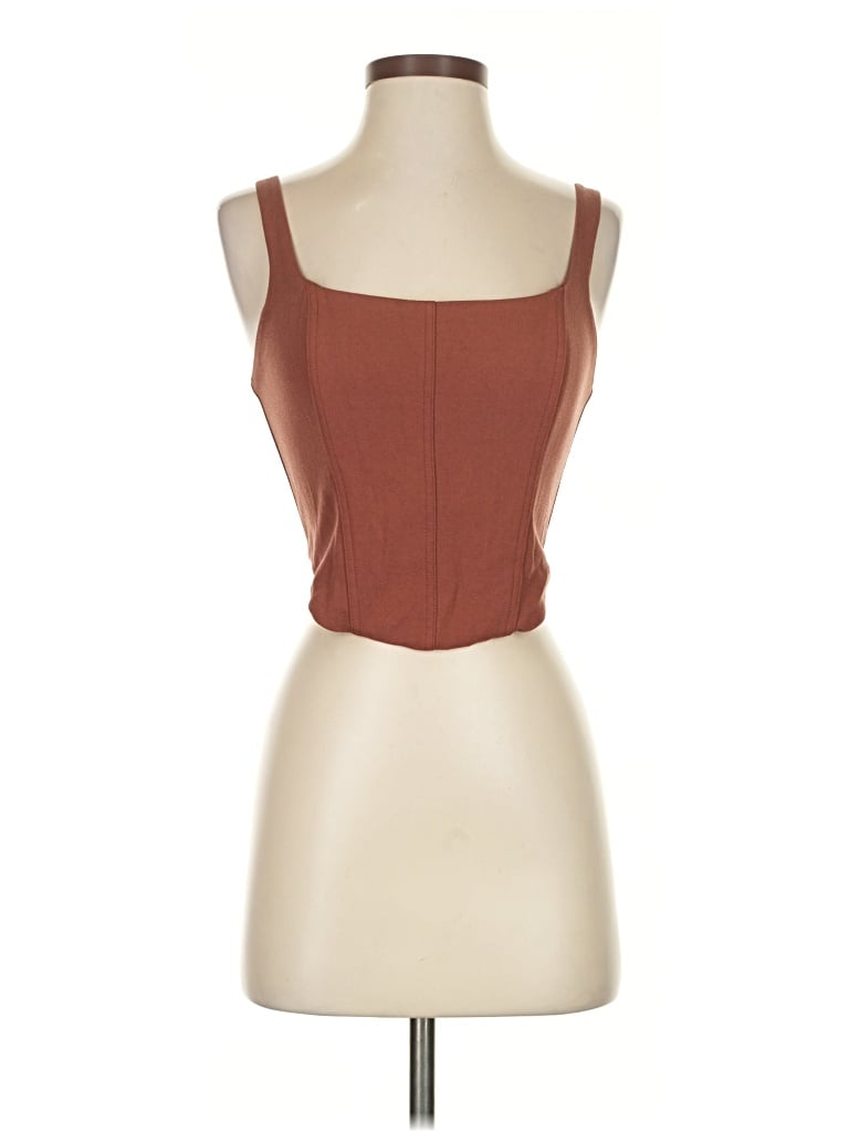 Pre-owned Abercrombie & Fitch Tank Top Brown Strapless Neckline Tops