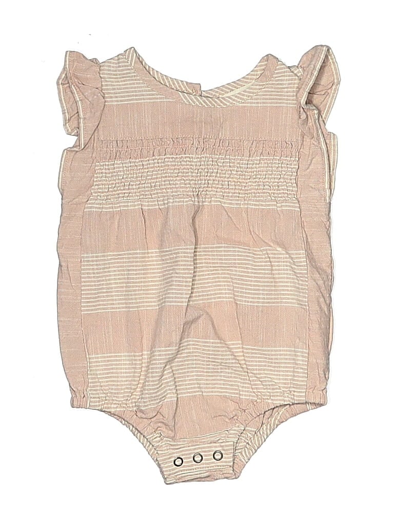 Pre-owned Pehr Babies' Short Sleeve Onesie In Brown