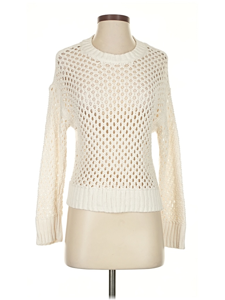 Pre-owned Abercrombie & Fitch Pullover Sweater In White