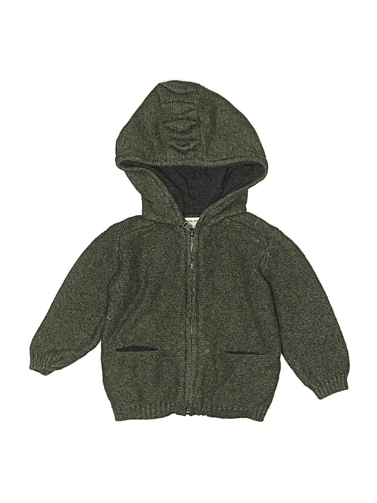 Pre-owned Zara Baby Babies' Zip Up Hoodie In Green