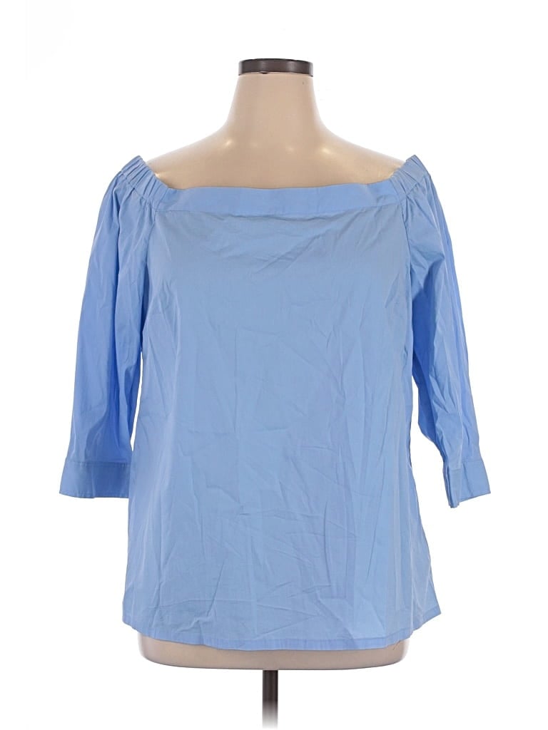 Pre-owned 14th & Union 3/4 Sleeve Blouse In Blue