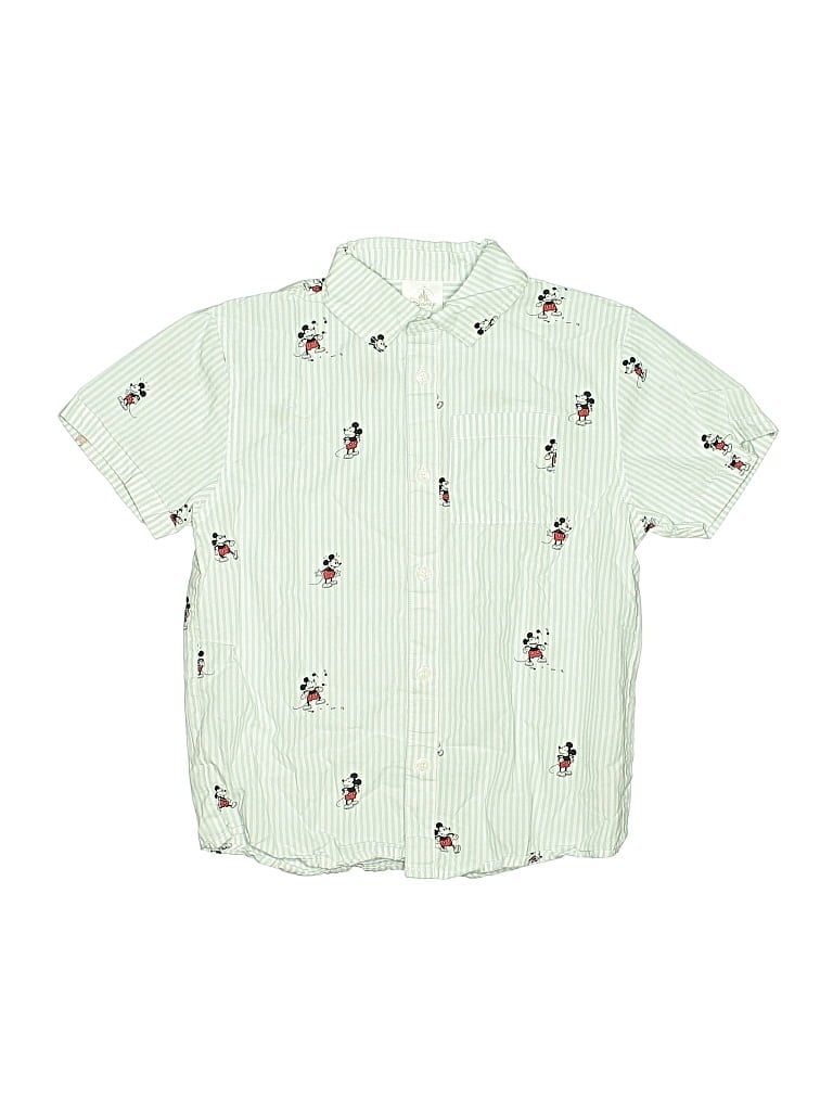 Pre-owned Disney Kids' Short Sleeve Button Down Shirt In Blue
