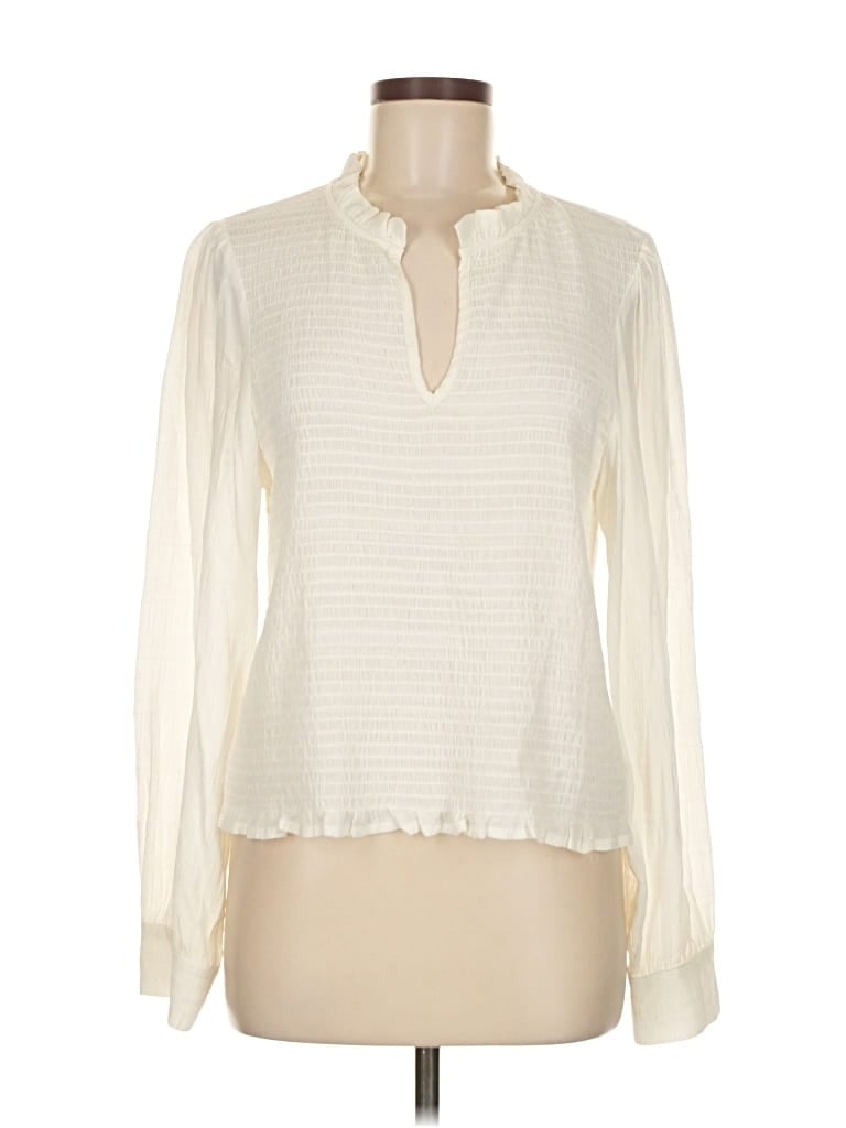 Pre-owned Sanctuary Long Sleeve Blouse In White