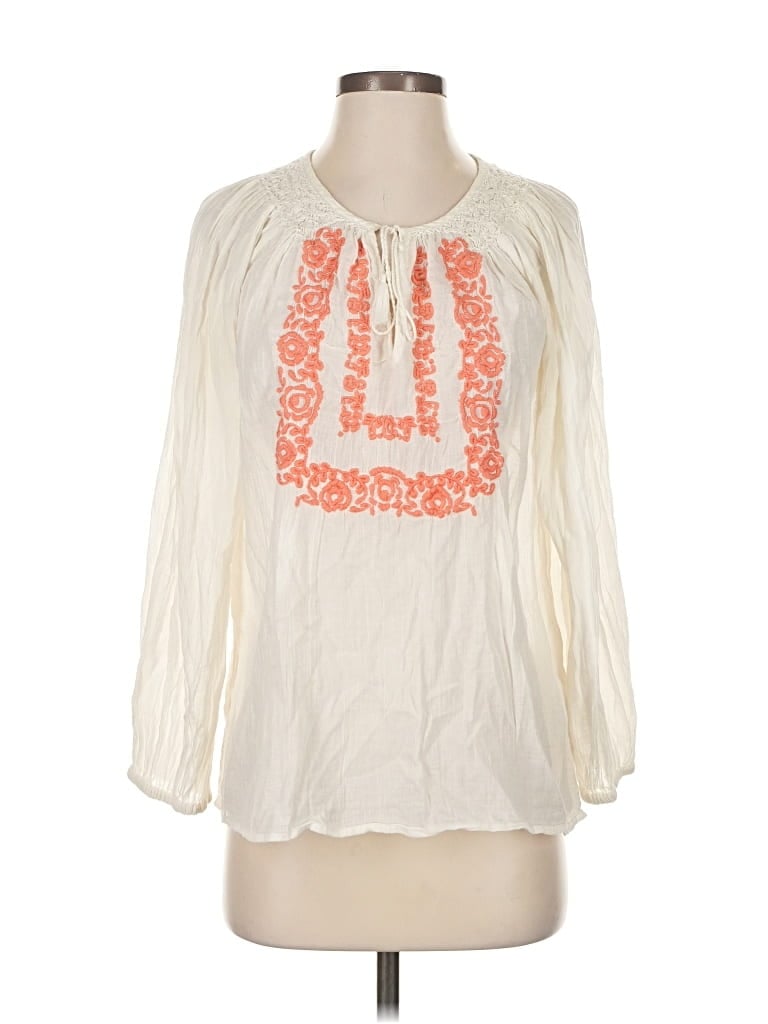 Pre-owned Joie Long Sleeve Blouse In White