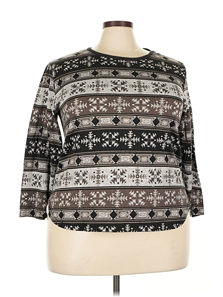 Pre-owned Bobbie Brooks 3/4 Sleeve T-shirt In Brown