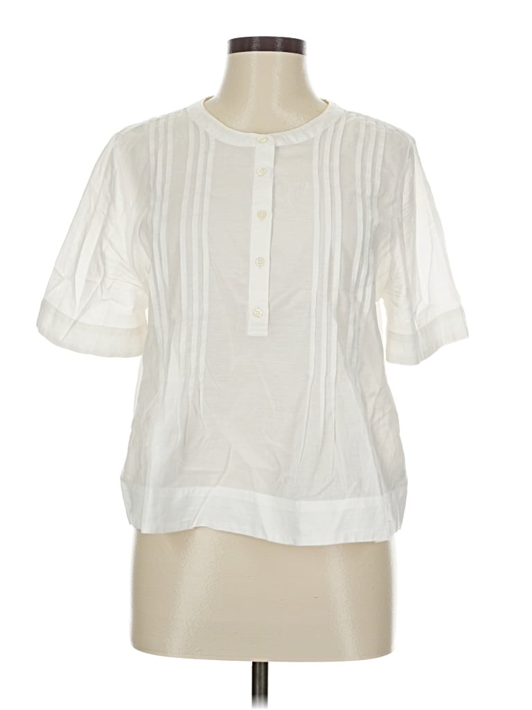 Pre-owned Universal Thread Short Sleeve Blouse In White