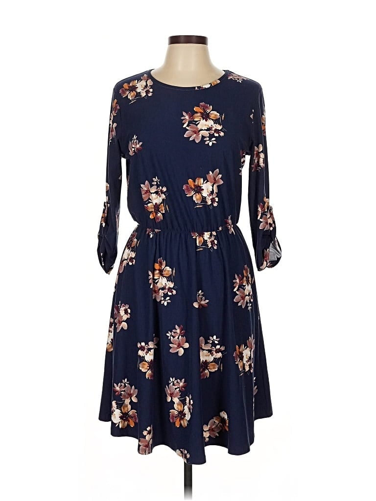 Pre-owned French Grey Casual Dress In Blue