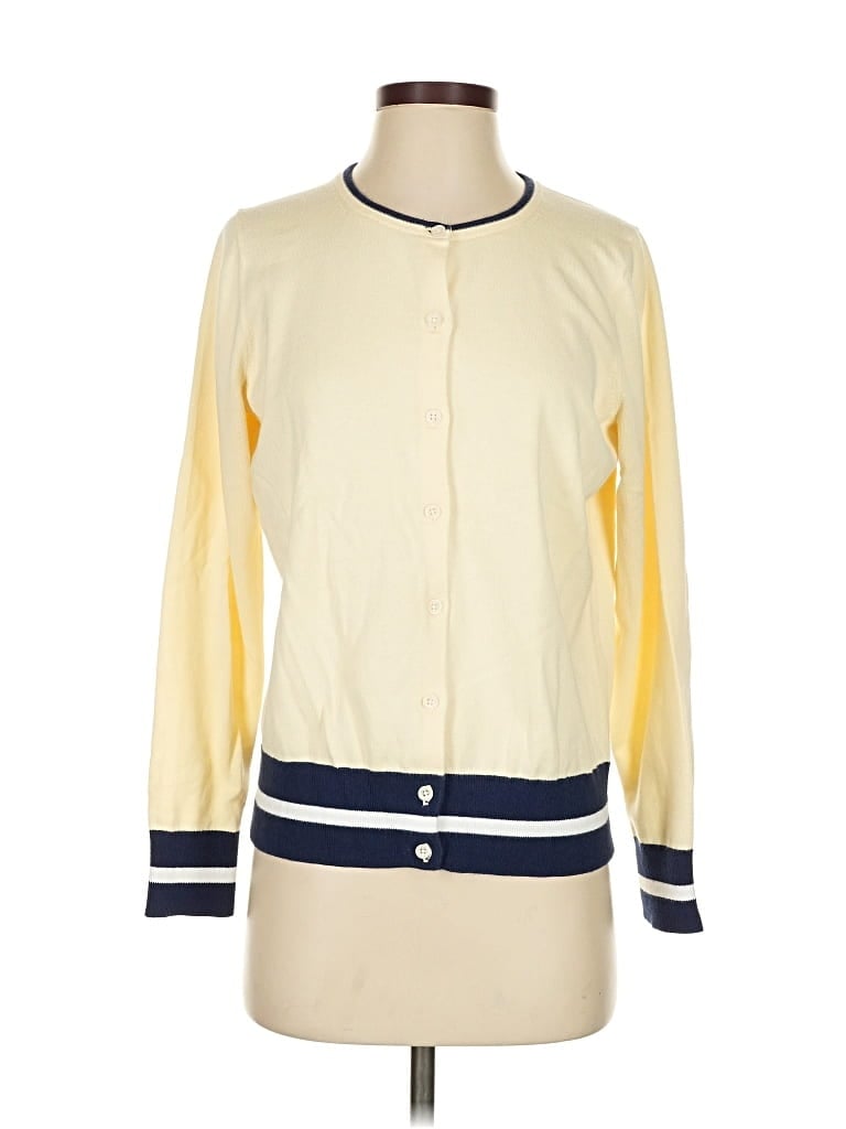 Pre-owned Lands' End Cardigan Sweater In Yellow