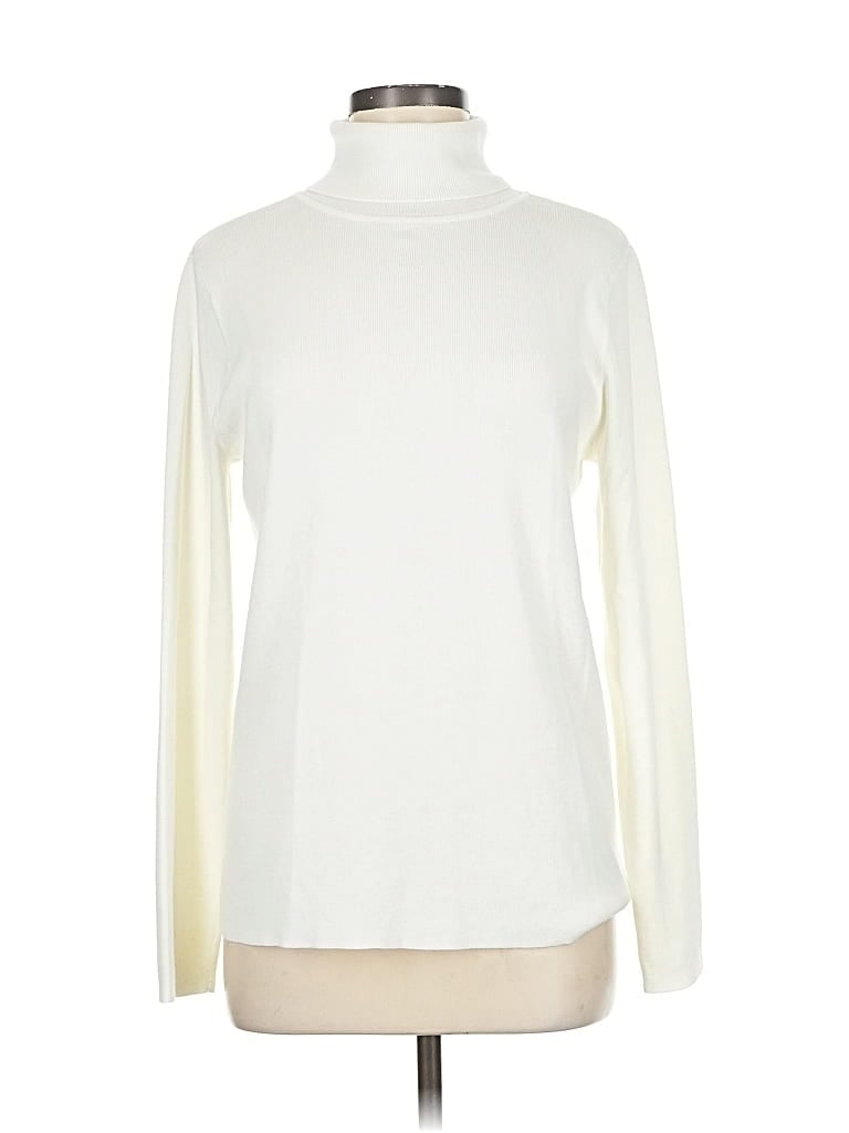 Pre-owned Chico's Turtleneck Sweater In White