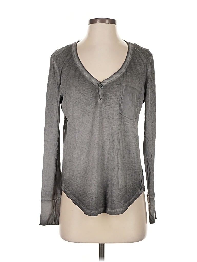 Pre-owned G-star Raw Long Sleeve Henley Shirt In Gray