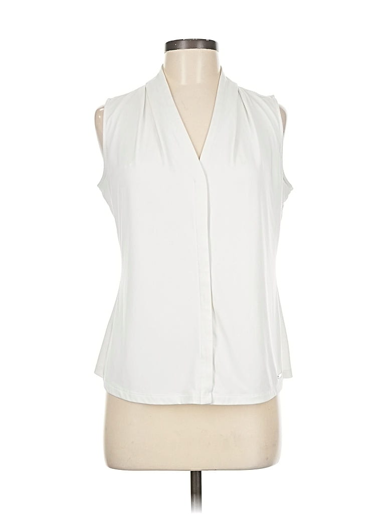 Pre-owned Calvin Klein Sleeveless Blouse In White