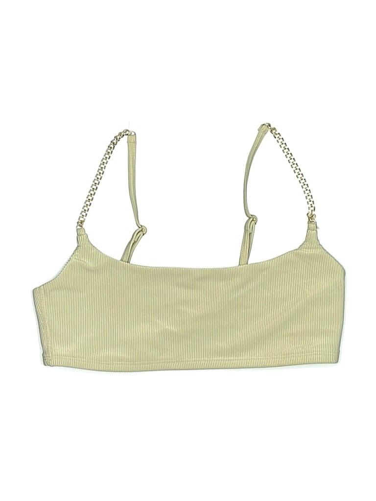 Pre-owned Weworewhat Swimsuit Top Gold Swimwear