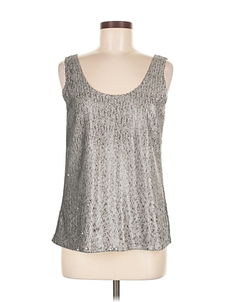 Pre-owned Ecru Sleeveless Blouse In Silver
