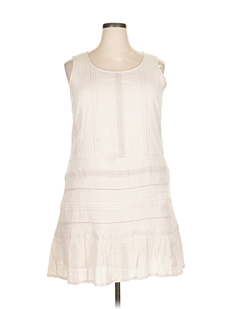 Pre-owned Garnet Hill Casual Dress In White