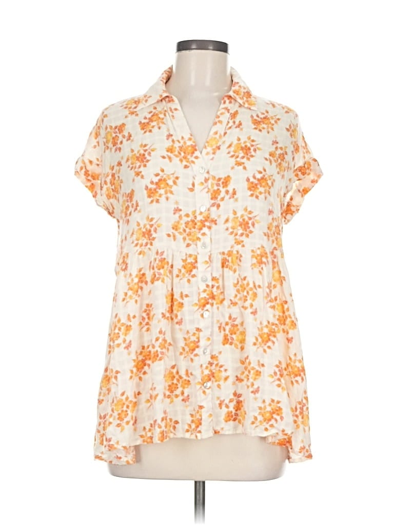 Pre-owned Jane And Delancey Short Sleeve Blouse In Orange