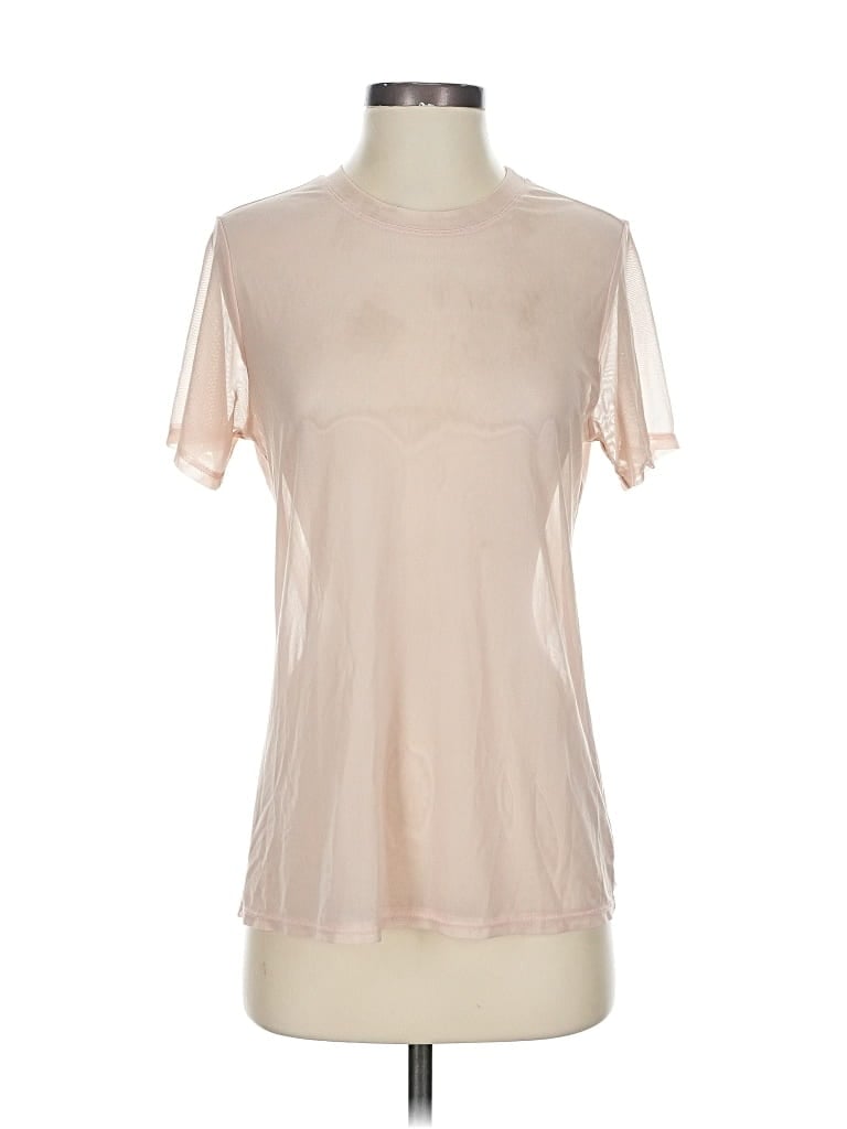 Pre-owned Emma & Sam Short Sleeve Top Ivory Crew Neck Tops In White