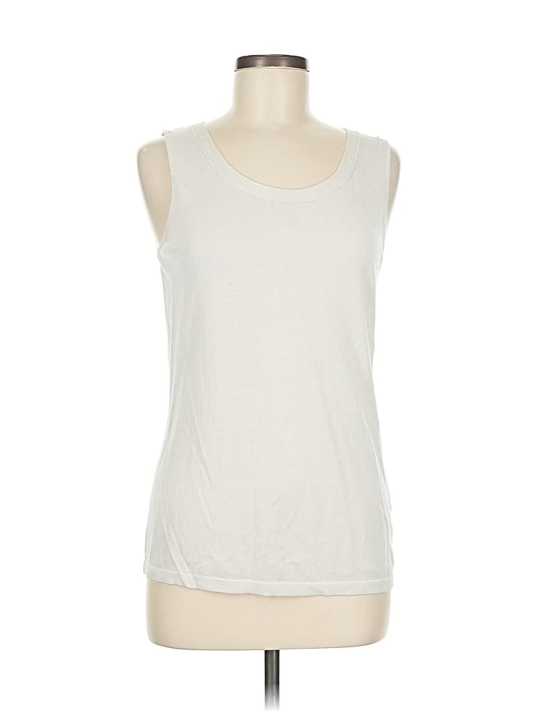Pre-owned Lafayette 148 Sleeveless T-shirt In White
