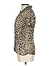 Claudia Richard 100% Polyester Animal Print Brown Tan Short Sleeve Blouse Size L - photo 5