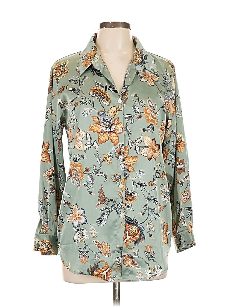 Pre-owned Jon & Anna Long Sleeve Blouse In Blue