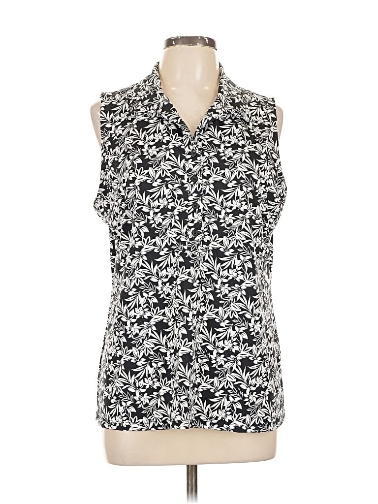 Pre-owned Lands' End Sleeveless T-shirt In White