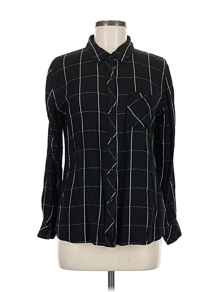 Pre-owned Rails Long Sleeve Button Down Shirt In Black