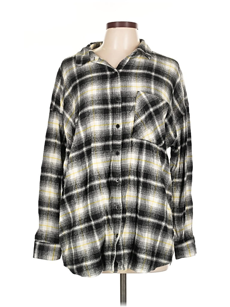 Pre-owned Bp. Long Sleeve Button Down Shirt In Black