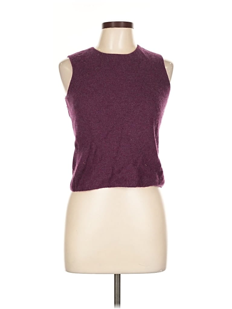 Pre-owned Adrienne Vittadini Sleeveless T-shirt In Burgundy
