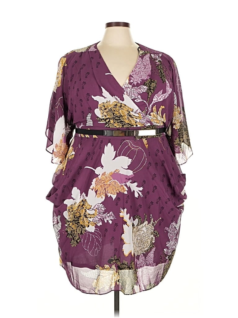 Pre-owned City Chic Cocktail Dress In Purple