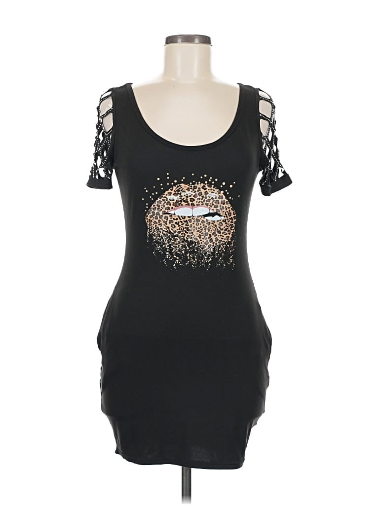 Pre-owned Cbr 3/4 Sleeve Top Black Sweetheart Neckline Tops