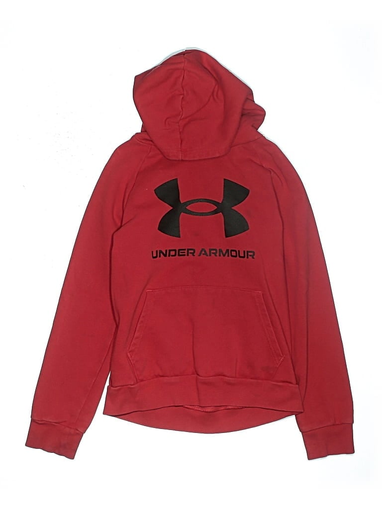 Pre-owned Under Armour Kids' Pullover Hoodie In Red