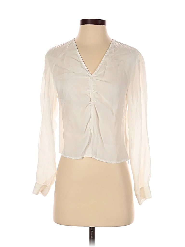 Pre-owned Madewell Long Sleeve Blouse In White