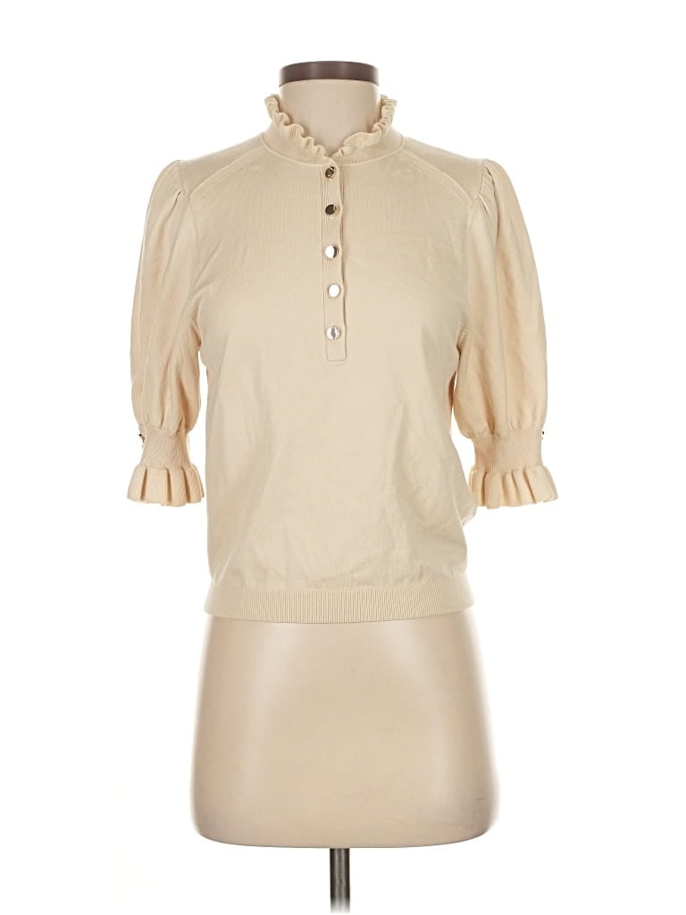 Pre-owned Ba&sh 3/4 Sleeve Blouse In White