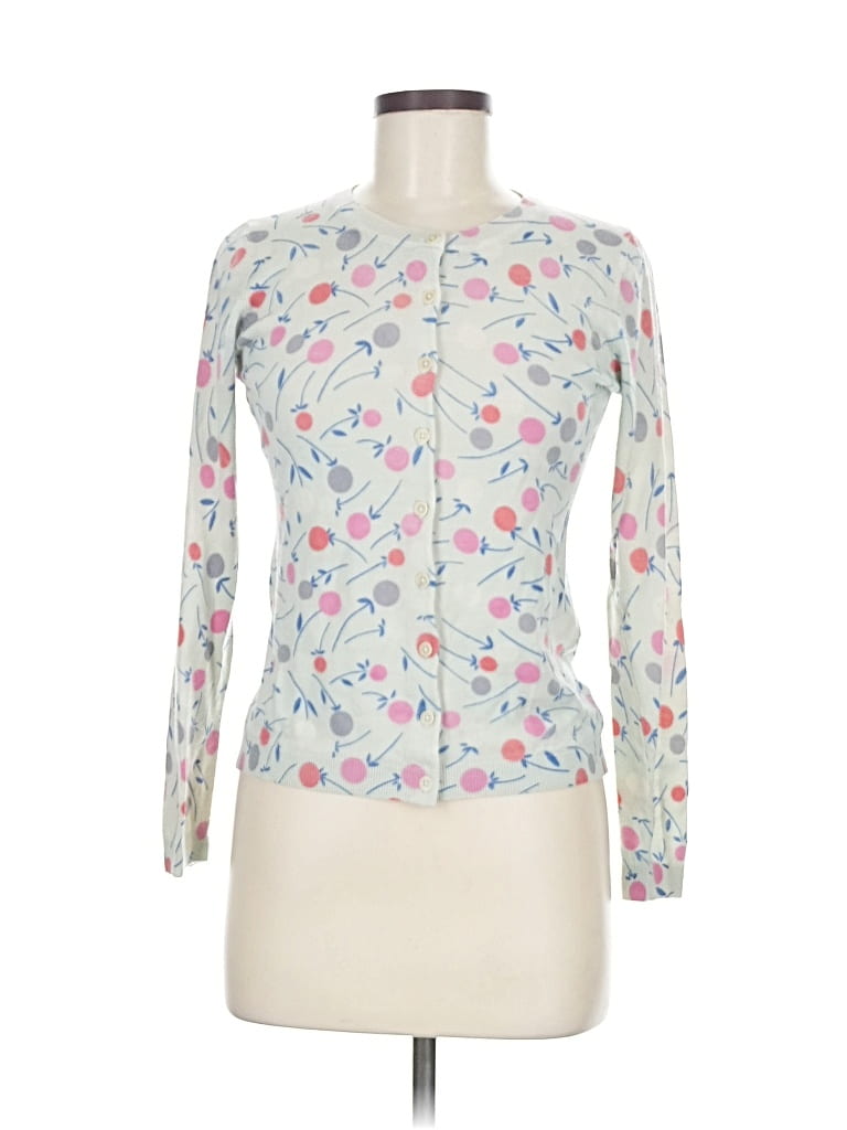 Pre-owned Boden Wool Cardigan Sweater In White