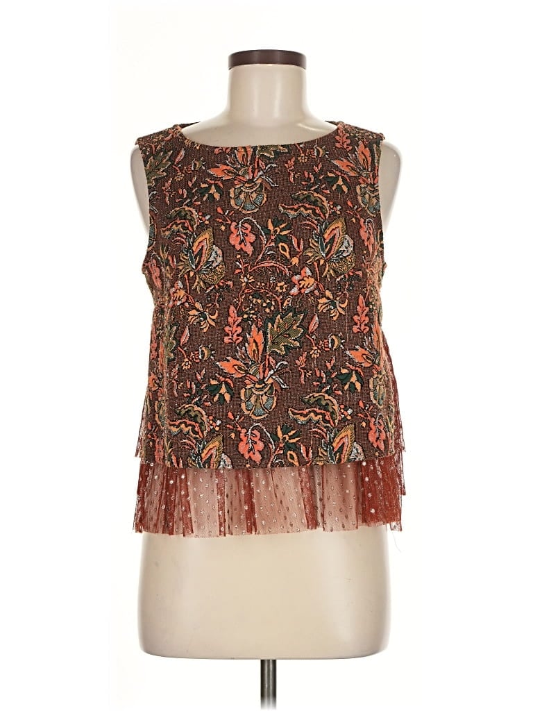 Pre-owned Eva Franco Sleeveless Blouse In Brown