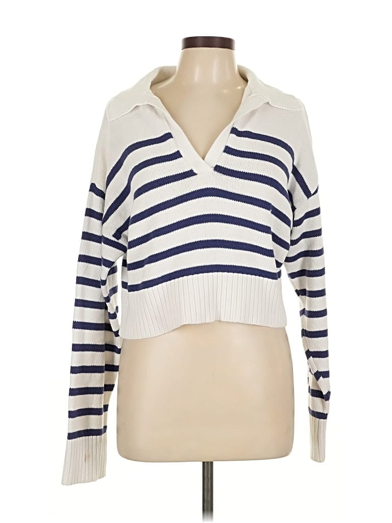 Pre-owned Gab & Kate Pullover Sweater In White