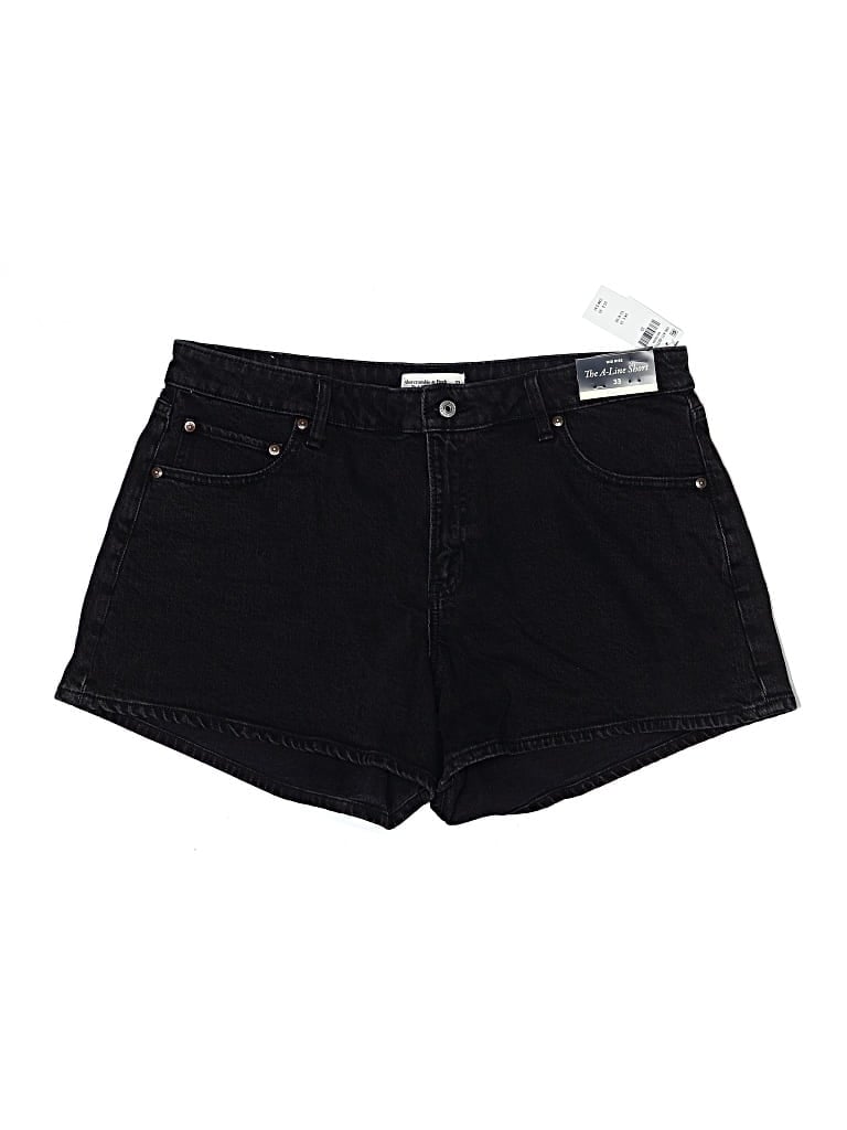 Abercrombie & Fitch Denim Shorts In Black