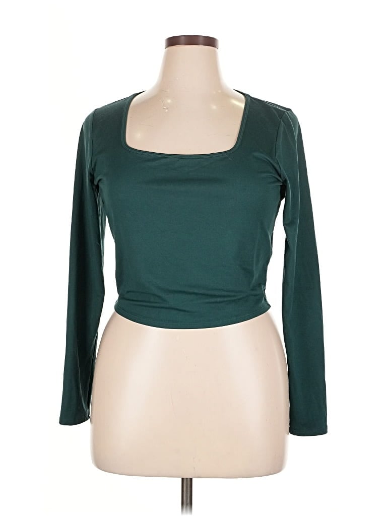 Pre-owned Hollister 3/4 Sleeve T-shirt In Green