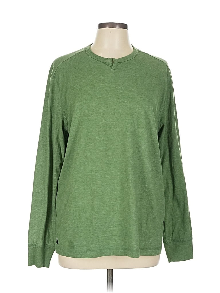 Pre-owned Untuckit Long Sleeve Henley Shirt In Green
