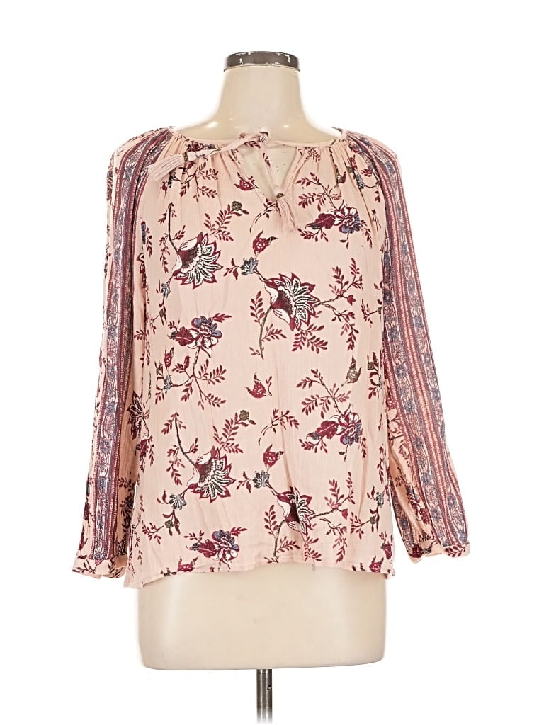 Pre-owned Lucky Brand Long Sleeve Blouse In Pink