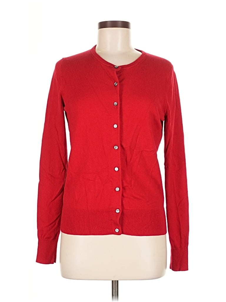 Pre-owned Ann Taylor Cardigan Sweater In Red