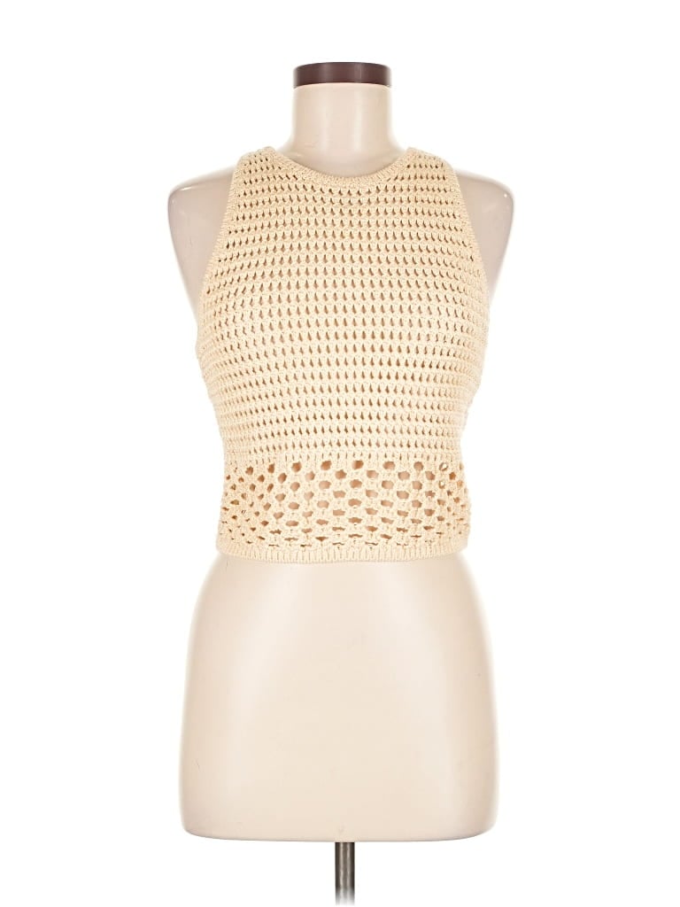 Pre-owned A.l.c Sleeveless Top Ivory Halter Neckline Tops In White