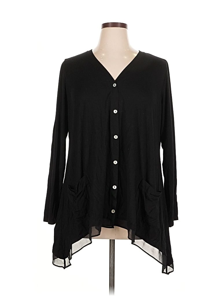 Pre-owned Logo By Lori Goldstein 3/4 Sleeve Blouse In Black