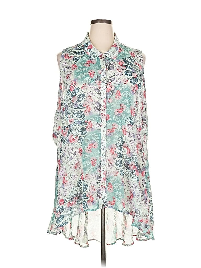 Pre-owned Torrid Sleeveless Blouse In Blue