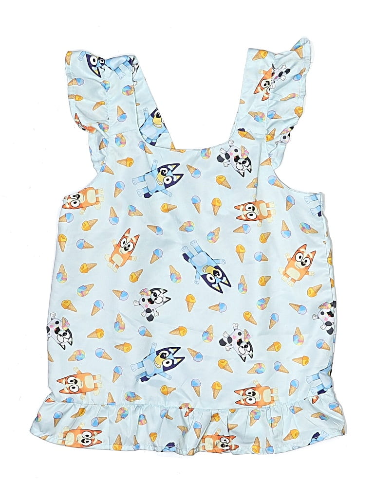 Pre-owned Bluey Kids' Sleeveless Top Blue Halter Neckline Tops
