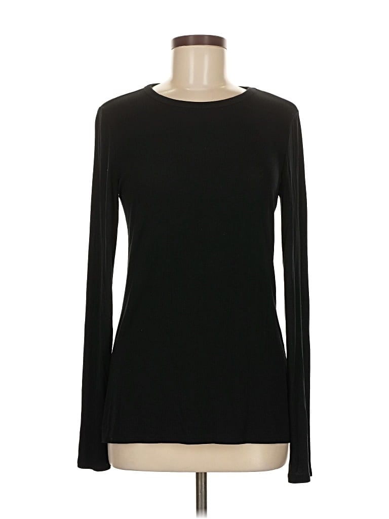 Pre-owned Halogen Long Sleeve T-shirt In Black